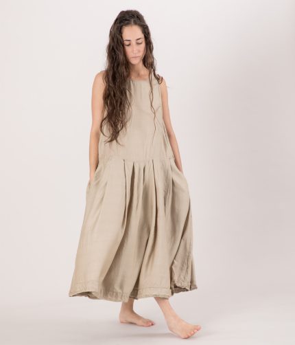 SLEEVELESS PLEATED DRESS SC