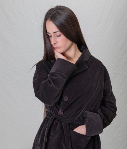 VELVET WRAP COAT